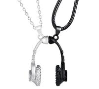 Feilok Auriculares Pareja Collar Colgante magnético Cadena de Acero Inoxidable para Hombres y Mujeres
