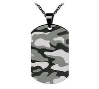 Feilok Collar de Hombre con Cabeza de Bala de Marca de Perro, Cadena de Acero Inoxidable Negra