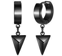 feilok Pendientes de perno para hombres pendientes de almohada de cartílago para hombres y mujeres pendientes perforadas en negro