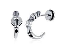 feilok Pendientes masculinas punk Eagle Dragon Claw Stud acero inoxidable plateado para mujeres