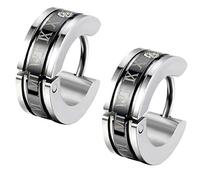 Feilok Pendientes para hombre y mujer, orejeras de acero inoxidable, orejeras tipo Creolen, orejeras Huggie, orejeras romanas, orejeras únicas, para hombres y mujeres, en oro, azul y negro, klein