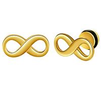feilok Pendientes unisex para hombre, oro infinito, aretes de acero inoxidable, para hombre y mujer