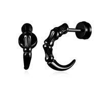 feilok Punk Eagle Dragon clavos para oídos masculinos y femeninos acero inoxidable negro