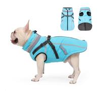 FEimaX Abrigo para Perro Impermeable Chaqueta de Invierno con Arnés y Forro Polar Cálido Chaleco Reflectante Ajustable Ropa a Prueba de Viento para Perros Pequeños y Medianos Mascotas