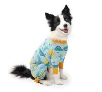 FEimaX Traje de Recuperación para Perros Después de la Cirugía, Body Postoperatorio para Perro Grande y Mediano, Protector de Heridas Abdominales para Perros Hembras y Machos (3XL, Dinosaurios)