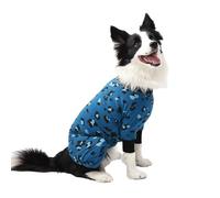 FEimaX Traje de Recuperación para Perros Después de la Cirugía Body Postoperatorio Perro Grande y Mediano, Protector de Heridas Abdominales para Perros Hembras y Machos (M, Estampado Leopardo Azul)