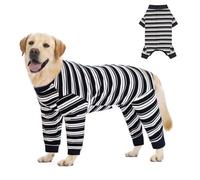 FEimaX Traje de Recuperación para Perros Después de la Cirugía, Protector de Heridas Abdominales para Perros Hembras y Machos, Body Quirúrgico de Manga Larga para Mascotas (Negro, M)