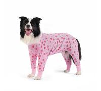 FEimaX Traje de Recuperación Quirúrgica para Perros Después de la Cirugía, Body Postoperatorio para Perro Grande Mediano, Protector de Heridas Abdominales para Perros Hembras y Machos (3XL, Fresa)