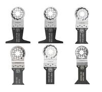 FEIN Best of E-Cut Starlock WOOD and METAL MCT 99100000952 - Juego de 6 hojas de sierra de inmersión para todas las multiherramientas: 5 Long-Life 1 hoja de sierra fina, para madera y metal, larga