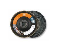 FEIN Disco abrasivo de abanico elástico 125 mm, granulación 60, 10 x discos abrasivos por amoladoras angulares. Uso universal en acero y acero inoxidable, ideal para el mecanizado de cantos.