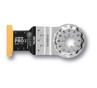 FEIN E-Cut CarbidePro, Set 3 hojas de sierra, 32x40mm, Alojamiento Starlock, Hoja de sierra de recambio para metal duro con revestimiento TiN con resistencia al desgaste extremadamente elevada
