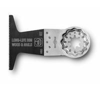 FEIN E-Cut Long Life, Set de 1 hoja de sierra, 65x50 mm, Alojamiento Starlock SL, Bimetal dentado de madera para todos los materiales derivados de la madera, placa de cartón-yeso y plástico