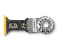 FEIN Hoja de Sierra E-Cut universal bimetálica con una larga vida útil, hoja de Sierra para cortes profundos,1 Unid., Ancho 44 mm, Longitud 55 mm, Alojamiento Starlock, con revestimiento de titanio