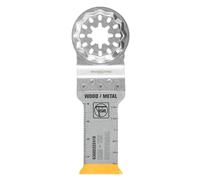 FEIN Hoja de sierra E-Cut universal bimetálica con una larga vida útil, hoja de sierra para cortes profundos,5 Unid., Ancho 28 mm, Longitud 55 mm, Alojamiento Starlock, con revestimiento de titanio