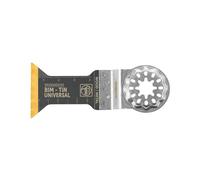 FEIN Hoja de Sierra E-Cut universal bimetálica con una larga vida útil, hoja de Sierra para cortes profundos,1 Unid., Ancho 44 mm, Longitud 55 mm, Alojamiento Starlock, con revestimiento de titanio