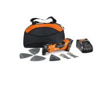 FEIN Multimaster AMM 500 Plus 2.0 Ah NYLON BAG EDITION, Set 18 accesorios para serrar y lijar, Compatible con baterías AMPShare/Bosch18 V, 1 cargador, 1 batería 18 V/2Ah en la práctica bolsa de nylon