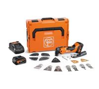 FEIN Multimaster a batería AMM 500 Plus Top 4.0 Ah AS, MultiTool con rápida velocidad, más de 30 accesorios para serrar en madera, metal y lijar, Compatible con baterías AMPShare/Bosch Professional