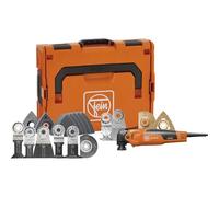 FEIN Multimaster MM 500 Plus Top EDITION,La MultiTool para obras en interiores y reformas con 62 accesorios, para serrar en madera y metal, lijar, separar azulejos y mucho más.