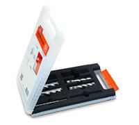 FEIN Set de accesorios Best of coronas perforadoras HSS 3/4 in Weldon - 6 coronas perforadoras Ø 12, 14, 16, 18, 20 y 22 mm (prof. de corte 25 mm) así como 2 centradores (80 mm) en maletín de plástico