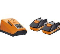 FEIN Set de inicio baterías con 2 baterías de iones de litio con cargador rápido ALG 80 BC, elevada corriente de carga de 8 amperios, Tensión 18 V, Capacidad 3 Ah, Conectividad Bluetooth
