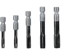 FEIN Set de machos de Roscar VARIO para Agujeros Pasantes,5 piezas, 1X M8, M10, M12, M14 mm, M16 en embalaje cilíndrico. Alta Resistencia del Material, a poco desgaste y fricción, Accesorio Roscador