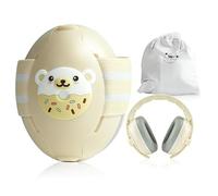 FeinKulturia Baby Earmuffs 25 dB 2 en 1 Protección auditiva para bebé, probado en Irlanda, con diadema antideslizante ajustable de 60 cm y bolsa, para 0 - 48 meses, protección de ruido para aviones y