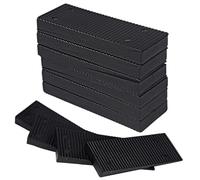 FeinKulturia Cuñas de plástico, 16 unidades, 8 x 3 cm, juego de cuñas universales negras para pies estables, mesas irregulares, patas de tocadores, inodoros y otros muebles