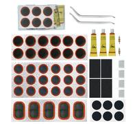 FeinKulturia Kit de reparación de neumáticos de bicicleta con caja de almacenamiento, parches de vulcanización para bicicleta, moto, BMX, vehículos todoterreno, goma inflable