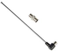 FeinTech Antena Telescópica de Radio con Adaptador Conector Coaxial IEC FM Dab TDT