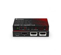 FeinTech SP211 HDMI 2.1 Splitter 1 In 2 Out 4K 120Hz | Distribuye audio y vídeo a 2 pantallas, 40 Gbps, pasaporte CEC