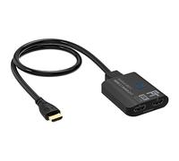 FeinTech SW211 - Conmutador HDMI 2.1 4K 120Hz 2 en 1 salida o 1 en 2 salidas bidireccional con cable HDMI integrado, 8K, 48 Gbps, divisor HDMI, compatible con HDR, VRR, ALLM y Dolby Vision