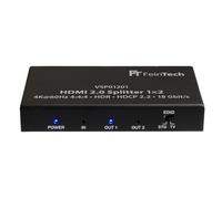 FeinTech VSP01201 HDMI 2.0 Splitter 1x2 distribuidor UHD 4K@60Hz YUV 4:4:4 HDR HDCP 2.2 EDID 18 Gbps