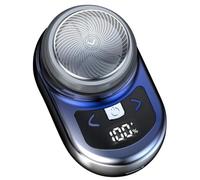Feiouna Afeitadora eléctrica portátil de bolsillo para hombres, mini barba, pantalla LCD, recargable, para viajes, hogar, afeitadora C