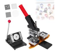 Feiphla MáQuina para Hacer Chapas E Imanes De Nevera,Kit De MáQuina De ImáN FotográFico,con Cortador De Papel, para Manualidades Y Proyectos De Bricolaje Cutter(Cardboard*100sets)-65 * 90mm