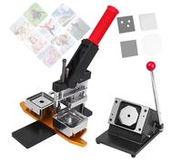 Feiphla MáQuina para Hacer Imanes,Kit De MáQuina De ImáN FotográFico,con Cortador De Papel, para Tu Negocio Cutter(Acrylic*100sets)-65 * 90mm