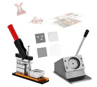 Feiphla MáQuina para Hacer Pins,MáQuina para Hacer Pegatinas para Nevera,MáQuina para Hacer Pins, con Cortador De Papel, para Pins, Corbatas, Llaveros Cutter(Acrylic*1000sets)-53 * 80mm