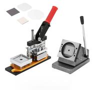 Feiphla MáQuina Profesional para Hacer Chapas Y Botones,MáQuina para Hacer Insignias con Botones,con Cortador De Papel, para Bodas, Negocios, Escuelas O Aficiones Cutter(Cardboard*100sets)-50 * 50mm