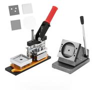 Feiphla MáQuina Profesional para Hacer Chapas Y Botones,MáQuina para Hacer Insignias con Botones,con Cortador De Papel, para Bodas, Negocios, Escuelas O Aficiones Cutter(Acrylic*1000sets)-65 * 90mm