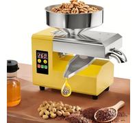 Feiphla Prensa Aceite AutomáTica 800 W/1100 W,Hueso, SéSamo, Cacahuete,MáQuina De ExtraccióN Caliente Y FríA,Tornillo Prensa DoméStica,para Girasol,Nuez R8S