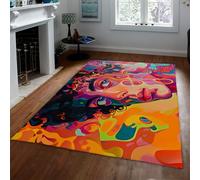 FEIPUHOME Art Alfombra Abstracta Colorida contemporánea Hombre Guapo Retrato Alfombra para Puerta Trasera Pasillo Comedor Granja Pila Baja Antideslizante 200x300cm