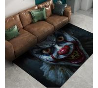 FEIPUHOME Art Alfombra de Estilo gótico con patrón alienígena Espeluznante Alfombra Delgada Lavable para Sala de Estar Dormitorio Halloween Decoración navideña Plegable de Pila Baja 200x300cm