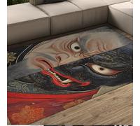 FEIPUHOME Art Alfombra de Estilo ópera Oriental Alfombra de patrón de Retrato Misterioso para Sala de Estar Dormitorio Vestíbulo Decoración de Halloween Pila Baja 200x300cm