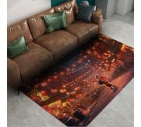 FEIPUHOME Art Alfombra Festival linternas Chinas Linternas Año Nuevo León Callejero Alfombras Baile para Sala Estar Dormitorio Sala Juegos Decoración del hogar Alfombra Piso Lavable 150x210cm