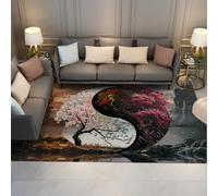 FEIPUHOME Art Alfombra Paisaje Wonderland Yin Yang Tree Alfombra Antideslizante Suave y Baja Pila Lavable para Dormitorio Sala Estar Apartamento Oficina Decoración 200x280cm
