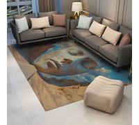 FEIPUHOME Art Alfombras de Surrealismo Gigantes Rostro Humano Desierto Cañón Cielo Alfombra para Interior Exterior Dormitorio Estudios Pasillos Pila Baja Cómoda Antideslizante 200x300cm