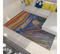 FEIPUHOME Art Alfombras estética Abstracta The Scream Famous Painting Print Carpet para Sala Estar Dormitorio Comedor Oficina en casa Pila Baja fácil Limpiar 180x240cm