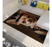 FEIPUHOME Art Alfombras Estilo Lazo Lujo Lindo Perro en un diseño Esmoquin Alfombra Antideslizante Suave Lavable Pelo bajo Acogedor para Sala Estar Dormitorio Apartamento 160x230cm