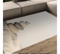 FEIPUHOME Art Alfombras Neutrales de Minimalismo Nórdico Equilibradas Piedra Arena Pila Alfombra de Piso Lavable para Sala de Estar Debajo de la Mesa Patio Trasero 200x300cm