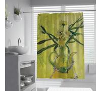 FEIPUHOME Art Margaritas en una Jarra Bodegón Cortinas de Ducha Impresionismo Pintura Famosa Impresión Cortinas de bañera con Ganchos Poliéster Impermeable 180 x 180 cm