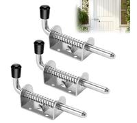 Feirdhoo 3 pestillos de resorte de acero inoxidable 304, pestillo de puerta, perno de resorte con mango de goma, diámetro de 10 x 128 mm, pestillo de muelle, cerrojo corredizo, para puertas de